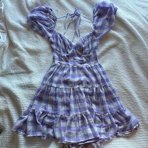 Princess Polly lavender and white checkered mini dress. Size 2.